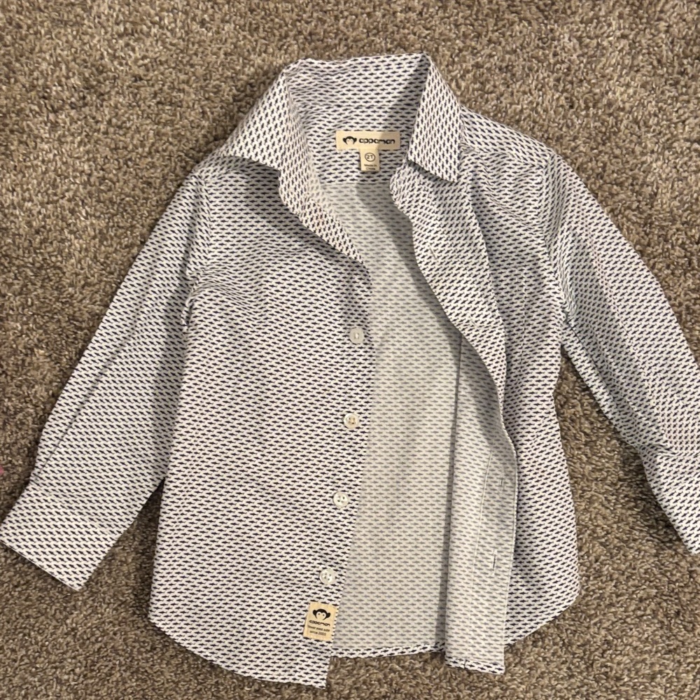 Appaman Black and White Patterned Kids Button Down Shirt